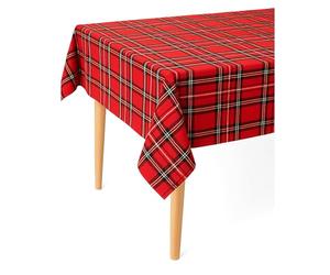 texpot Nappe 80 x 80 cm Motif Carreaux Tartan Polyester Rouge Noël