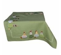 texpot Nappe 85 x 85 cm verte avec imprimé poules folles Pâques printemps