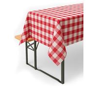 texpot Nappe à Carreaux de 20 mm - Motif Maison de Campagne - 100% Coton - 110 x 110 cm