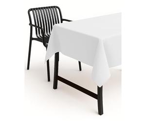 texpot Nappe Aspect Lin - Effet Lotus - Lavable - avec Ourlet Droit - 160 x 320 cm - Blanc