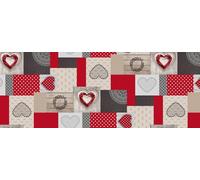 texpot Nappe de jardin 140 x 160 cm en toile cirée lavable avec motifs cœurs