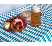 texpot Nappe de jardin en toile cirée lavable Motif losange bavarois 140 x 340 cm