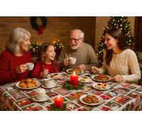 texpot Nappe de Noël 140 x 240 cm Bougies d'Avent Noël Nappe lavable Toile cirée