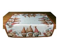 texpot Nappe de Noël - 85 x 85 cm - Motif lutin avec lurex