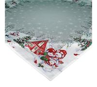texpot Nappe de table 85 x 85 cm Motif bonhomme de neige Noël Village d'hiver