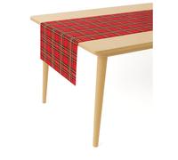 texpot Nappe de table à carreaux, 30 x 220 cm, Schottenkaro rouge Tartan, 100% polyester, Noël