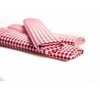 texpot Nappe de Table à Carreaux de 5 mm - 100% Coton - Motif Maison de Campagne - 50 x 50 cm - Rouge et Blanc