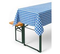 texpot Nappe de Table à Carreaux Style Maison de Campagne - Couleur et Taille au Choix - 100% Coton (140 x 220 cm, Carreaux Bleu/Blanc)