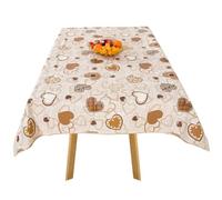 texpot Nappe de table en toile cirée, lavable, 130 x 220 cm, avec cœurs, polyester, imperméable, pour table de jardin