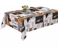 texpot Nappe en toile cirée, lavable, motif tasses à café, nappe de jardin, 140 x 100 cm