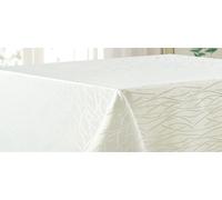 texpot Nappe ronde 180 cm Champagner à rayures - Infroissable - Tissu anti-taches