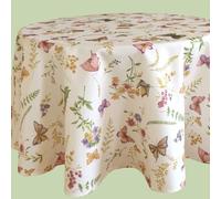 texpot Nappe ronde de 150 cm - Impression papillon - Printemps - Nappe d'été