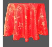 texpot Nappe ronde de 160 cm en rouge, motif étoiles, 100 % polyester