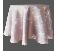 texpot Nappe ronde de 160 cm - Gris - Motif étoiles de Noël - 100 % polyester