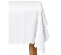 texpot Ornament Nappe avec vignes et bords arqués Infroissable (160 cm ronde, blanc)