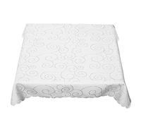 texpot Ornament Nappe avec vrillage et bord arqué Infroissable (160 x 160 cm, Blanc)