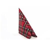 texpot Serviettes 40 x 40 cm - 12 Morceaux Motif Carreaux Tartan Polyester Rouge Noël