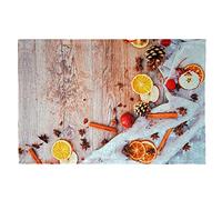 texpot Set de table 30 x 45 cm en 100 % polyester, épices et cônes de Noël sur bois
