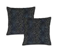 Texsource Antelope Lot de 2 housses de coussin carrées en lin avec imprimé animal bleu foncé beige 50,8 x 50,8 cm