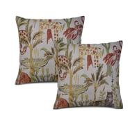 Texsource Lot de 2 housses de coussin décoratives en lin de style bohème pour canapé, lit, sofa, 45 x 45 cm, safari Swavelle Mill Cree