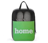 Text Home on Light Solid Green Shoe Bag for Travel Daily Use Anti-Dust Storage Carrier Golf Shoe Pouch