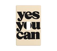Text Yes You Can On Plaque murale minimaliste pour interrupteur à bascule simple pour cuisine, ferme, chambre à coucher, salle de bain Beige