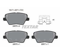 TEXTAR 2267501 Kit de plaquettes de frein, frein à disque pour HYUNDAI,KIA