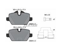 TEXTAR Plaquettes de freins Arrière préparé pour l'indicateur d'usure avec accessoires 2362303
