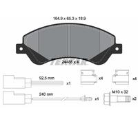 Plaquettes de frein 2448501 TEXTAR pour FORD TRANSIT Autobus/Autocar