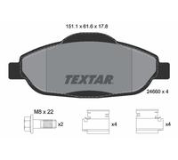 TEXTAR 2466001 Kit de plaquettes de frein, frein à disque pour PEUGEOT