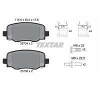 Plaquettes de frein 2573401 TEXTAR pour JEEP CHEROKEE CHEROKEE VAN