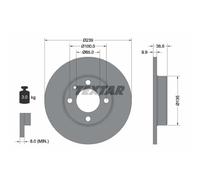 TEXTAR 2X Disque De Frein Avant Ø239 Mm Pour VW Golf II 19E 1G1 1.3 Polo 86C 80