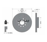 TEXTAR 2x Disque de Frein Avant Ø280 MM Aéré Internement pour VW Golf V 1K1 1.4