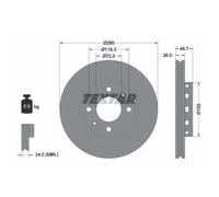 TEXTAR 2x Disque de Frein Avant Ø280 MM pour Kia II Grand Espace Limousine FJ