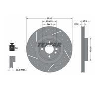 TEXTAR 2X Disque De Frein Avant Ø316 Mm Revêtu Pour MINI Mini Roadster R59