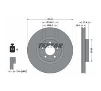 TEXTAR 2x Disque De Frein Avant Ø316 Mm Ventilé Pour Volvo XC90 I 275 D5 AWD