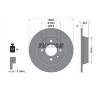 TEXTAR 2x Disques de Frein Arrière Ø258 MM pour Saab 900 I Cabriolet AC4 AM4