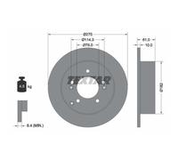 TEXTAR 2x Disques de Frein Arrière Ø275 MM Recouvert pour Kia Carens III ONU