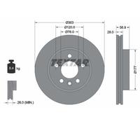 TEXTAR 2X Disques De Frein Avant Ventilés Revêtus Pour VW Amarok 2H S1B 2HA