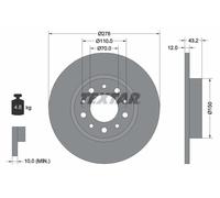 TEXTAR 92145203 Disque de frein pour ALFA ROMEO