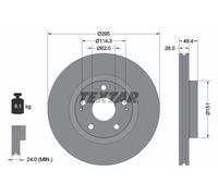 TEXTAR 92168003 Disque de frein pour TOYOTA