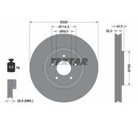 TEXTAR 92169903 Disque de frein pour MITSUBISHI