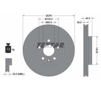 TEXTAR 92198903 Disque de frein pour BUICK (SGM),CHEVROLET,CHEVROLET (SGM),DAEWO