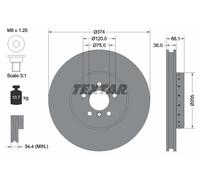 Disque de frein TEXTAR 92266025 34106894383 34116785675 6785675