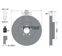 TEXTAR 92266125 PRO+ Disque de frein pour BMW 5 Limousine (F10) 5 Touring (F11)