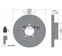 TEXTAR 92279605 Disque de frein pour PORSCHE