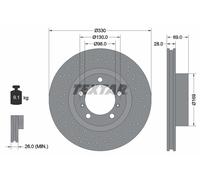 TEXTAR 92279705 Disque de frein pour PORSCHE