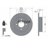 Textar Disque de frein 92291603 arrière plein pour HYUNDAI