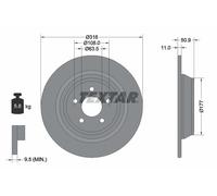 TEXTAR 92292503 Disque de frein pour FORD,FORD (CHANGAN),FORD AUSTRALIA,LINCOLN