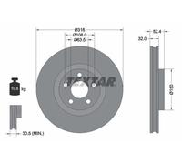 TEXTAR 92293605 Disque de frein pour FORD,FORD (CHANGAN),FORD USA,LINCOLN